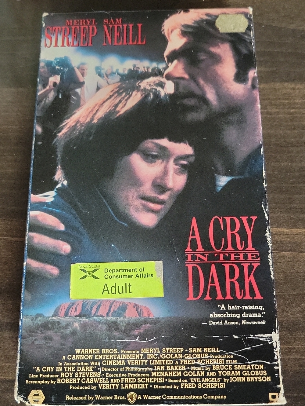 Warner Bros. A Cry in the Dark VHS - Black, Red, Blue